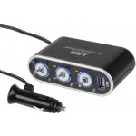 Carmotion Roztrojka do auta s vypínači ON / OFF a USB zdířkou 1000 mA - – Zboží Živě