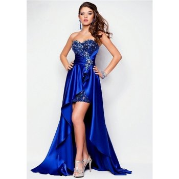 Luxusní společenské šaty 37301-3 modrá