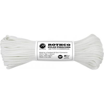 ROTHCO šňůra PARACORD nylon 550LB ø 4 mm / 30 m BÍLÁ – Zboží Dáma