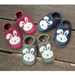 Afelo Kožené capáčky zajíček na modré – Zboží Dáma