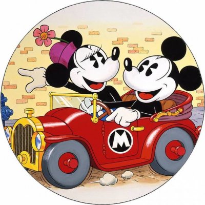 Jedlý papír Mickey a Minnie v autě 19,5 cm – Hledejceny.cz