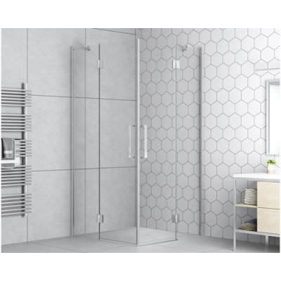 s rohovým vstupem form&style BALLINO 90 x 90 cm barva rámu chrom dekor skla čiré sklo – Sleviste.cz