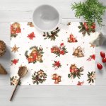 Biante Vánoční bavlna prostírání Sandra SA-515 Vánoční hvězdy a ozdoby na bílém 30x40cm – Zboží Mobilmania