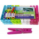 Clanax barevné plastové kolíčky na prádlo 36 ks – Zboží Dáma