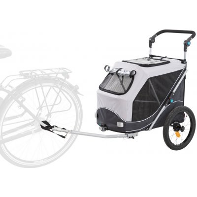 Trixie Vozík za kolo s funkcí rychlého skládání šedý 63 x 95 x 90 /132 cm
