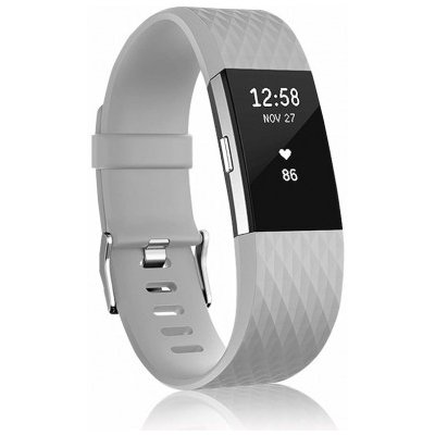 BStrap Silicone Diamond Large řemínek na Fitbit Charge 2, gray SFI002C07 – Zbozi.Blesk.cz