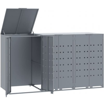vidaXL Box na odpadky pro 3 koše šedý 207x79x117 cm ocelový – Zboží Dáma vidaXL Box na odpadky pro 3 koše šedý 207x79x117 cm ocelový – Zboží Dáma