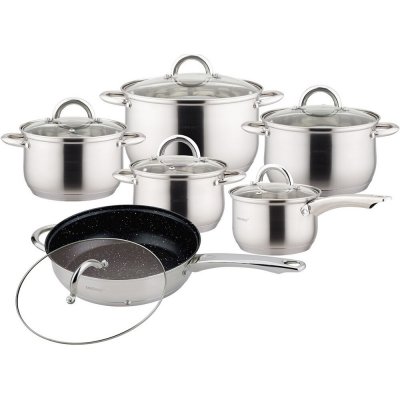 KINGHoff Sada ocelových hrnců Hrnce Silver Marble 12 Ele – Sleviste.cz