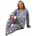 Šedé hvězdičkové extra teplé pyžamo pro plnoštíhlé ženy Smile :) big 1Z1425 – Sleviste.cz
