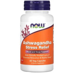 NOW Foods Ashwagandha Stress Relief 60 rostlinných kapslí