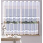 Záclona žakárová, Emily vitrážka metráž, bílá 70 cm – Sleviste.cz
