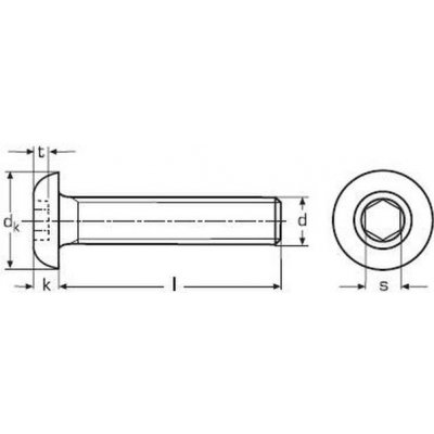 imbus M6x16 ZINEK 10.9 půlkulatá hlava ISO 7380-1 – Sleviste.cz