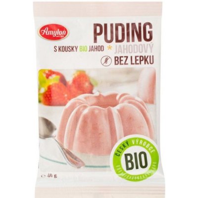 Amylon Bio puding bez lepku jahoda 40 g – Zbozi.Blesk.cz