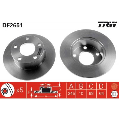 Brzdový kotouč TRW DF2651 | Zboží Auto