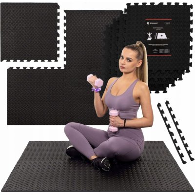 Springos Pěnová podložka Puzzle 60x60x1,2 cm sada 4ks černá FM0004 XG – Zboží Dáma