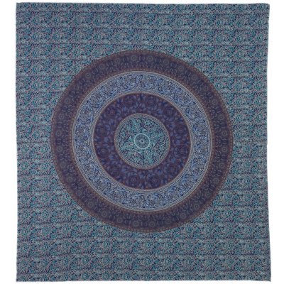 Sanu Babu přehoz na postel Mandala květiny barevný 220 x 230 cm – Hledejceny.cz