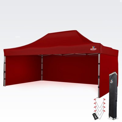 BRIMO Premium (Alu) 4x6 m s 3 stěnami Rychlorozkládací Červená P. Alu – Hledejceny.cz