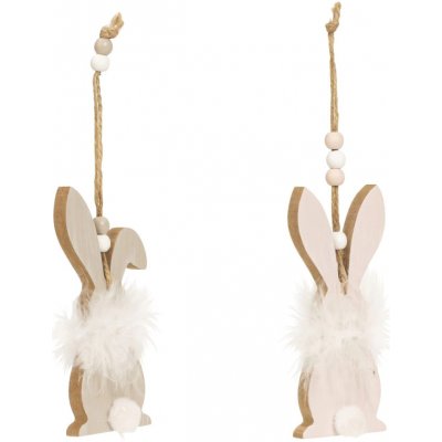 Textilomanie Závěsný dřevěný zajíček FLUFFY BUNNY 12 cm více variant – Zboží Dáma
