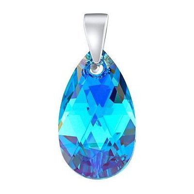 SILVEGO Stříbrný přívěsek Jelly ve tvaru kapky Swarovski Crystals Aquamarine LSW6106P16AQ