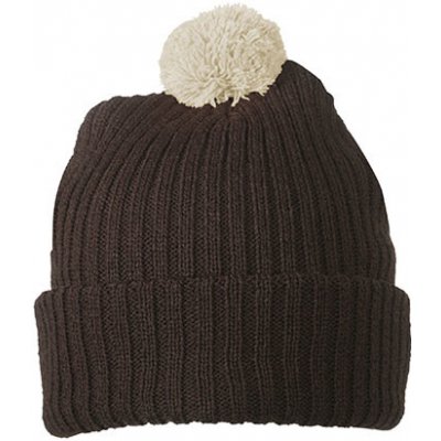 Knitted cap with pompon MB7540 s kulich em tmavě hnědá/khaki – Hledejceny.cz