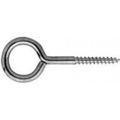 Oko s vrutem do dřeva, oko 8 mm, vrut 4 mm, drát 2,1mm, povrch zinek bílý, (100ks) – Sleviste.cz