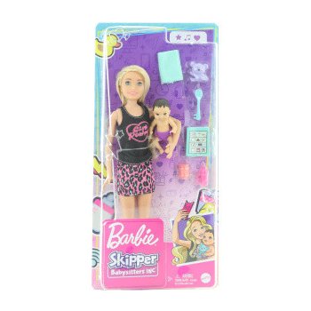Barbie Chůva Blondýna + miminko a doplňky