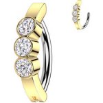 Šperky4U zlacený piercing do pupíku se zirkony WP0094-GD – Zboží Mobilmania