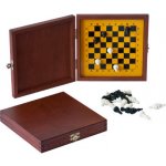 Magnetické mini šachy v dřevěné krabičce obarvená