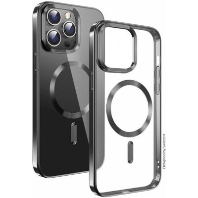Swissten Clear Jelly MagStick Metallic pro Apple iPhone 13, černá – Zboží Mobilmania