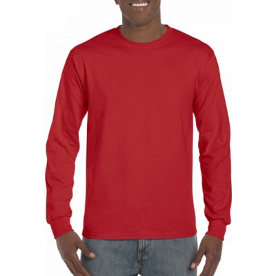 Gildan pánské bavlněné tričko Hammer s dlouhým rukávem s manžetami 200 g/m červená
