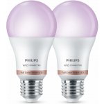 Philips 2x LED žárovka E27 A60 8,5W = 60W 2200-6500K + RGB SMART WiFi WiZ – Hledejceny.cz