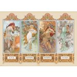 Plakát, Obraz - Alfons Mucha - Four Seasons, 91.5 × 61 cm – Zboží Mobilmania
