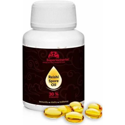 Superionherbs Reishi sporový olej 30% triterpenů 60 kapslí – Hledejceny.cz