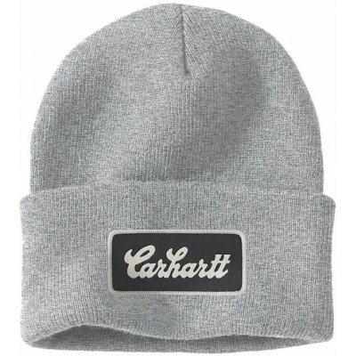 Carhartt Knit Cuffed Script Patch beanie heather grey – Hledejceny.cz