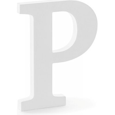 PartyDeco Dřevěné písmeno P bílé, 20 cm – Zboží Mobilmania