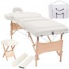 Masážní stůl a židle Nabytek XL Skládací masážní stůl 3 zóny a stolička tloušťka 10 cm bílé