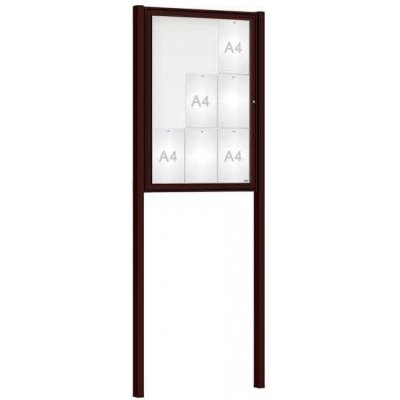 PROCITY Venkovní vitrína Classique, 9 x A4, včetně sloupků, hnědá | Zboží Auto