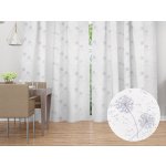 Biante Dekorační závěs Sofia SF-008 Stříbrné podzimní pampelišky na bílém 150x200 cm – Hledejceny.cz