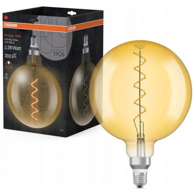 Osram žárovka LED 1906 E27 4W/820 GLOBE FILAMENT GOLD BIG GLOBE 28 SPIRAL – Hledejceny.cz