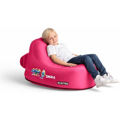 SoftyBag nafukovací židle dětská Šmoulové růžová – Zboží Mobilmania