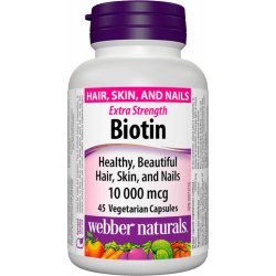 Webber naturals Biotin 10 000 mcg 45 kapslí