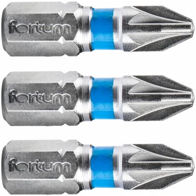 FORTUM hrot křížový pozidriv, sada 3ks, PZ 2x25mm, S2