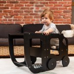 Family scl Montessori učící věž s motivem auta 3v1 Černá – Zboží Dáma