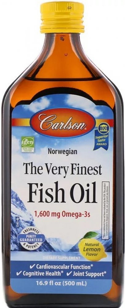 Carlson Norský Rybí Olej 1600 mg Omega-3 500 ml Lemon | Srovnanicen.cz