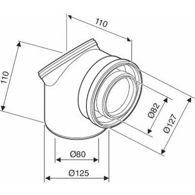 Bosch koleno 80/125 mm 87° 7738112665 – Zboží Mobilmania