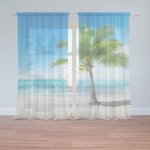 Sablio Záclony Palma na pláži: 2ks 150x250cm – Hledejceny.cz