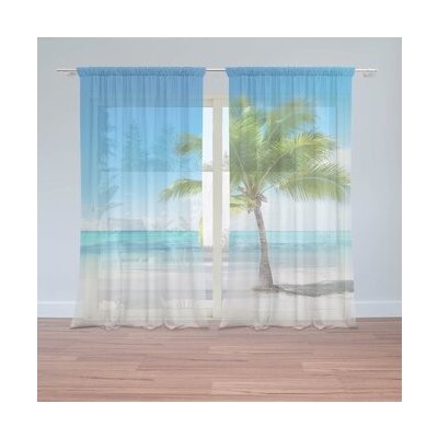 Sablio Záclony Palma na pláži: 2ks 150x250cm – Hledejceny.cz