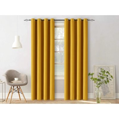 Textilomanie 2x Žlutý závěs OXFORD 140x250 cm – Hledejceny.cz