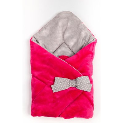 LKV Lomnice Zavinovačka s mašlí fleece růžová šedý puntík – Zboží Mobilmania