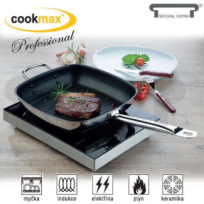 Cookmax Professional grilovací hranatá 28 cm 28 cm 6 cm